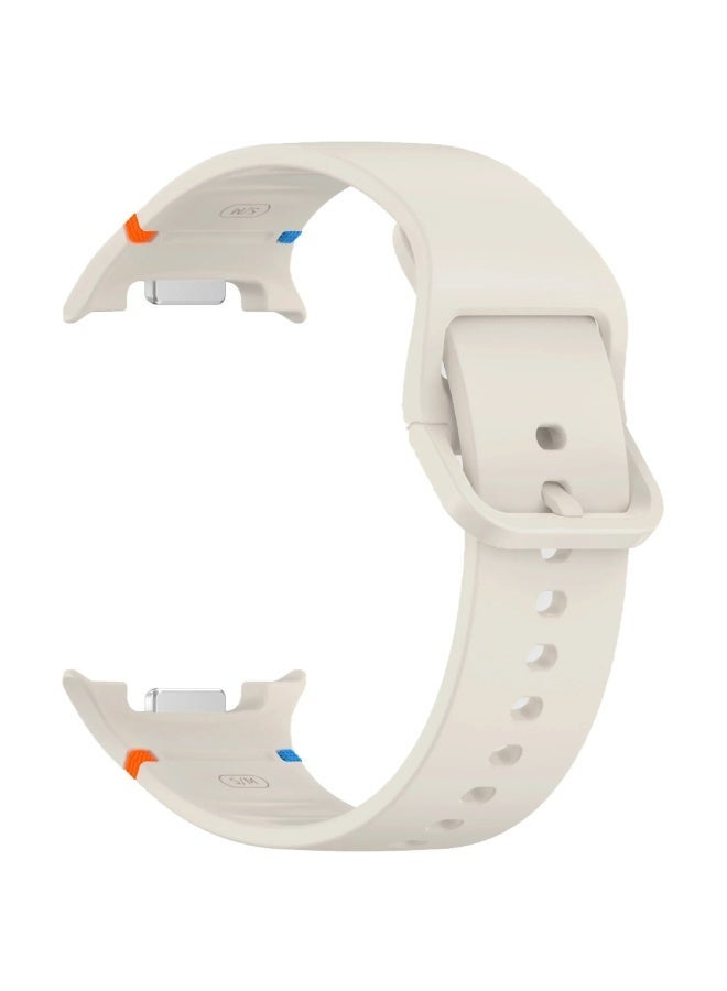 سوار سيليكون ناعم مع مشبك لهاتف سامسونج جالاكسي 8، متوافق مع جالاكسي 8 كلاسيك 46 مم وساعة جالاكسي 8 40 و44 مم (بيج) - Image 3